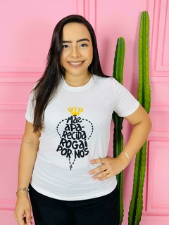 T-shirt Canelada Mãe Aparecida rogai por nós
