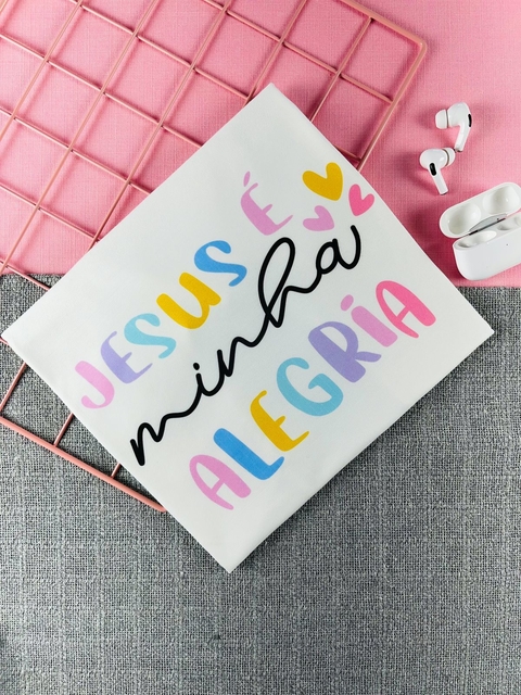 T-shirt ribana canelada Jesus é minha alegria