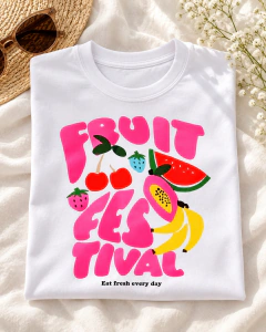 T-SHIRT SUEDE - FRUIT VERÃO - Fabi T-shirts