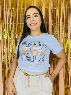 T-shirt Ribana Canelada Feliz feliz feliz ano novo