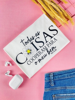 T-shirt ribana canelada Todas as coisas cooperam para o meu bem