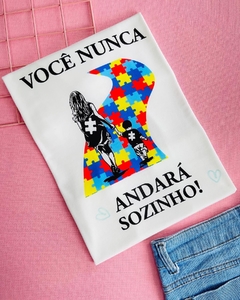T-shirt ribana canelada Você nunca andará sozinho!