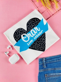 T-shirt ribana canelada Orar sem cessar