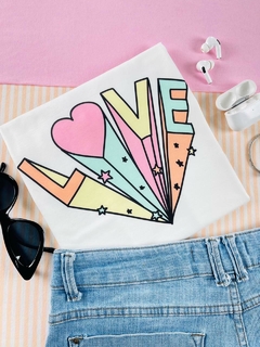 T-shirt ribana canelada Love
