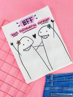 T-shirt ribana canelada Flork BFF best, fofoqueiras, forever!