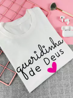 T-shirt ribana canelada Queridinha de Deus