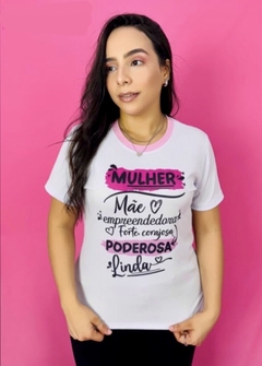 T-SHIRT CANELADA MULHER MÃE E EMPREENDEDORA - comprar online