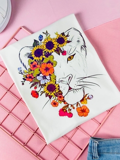 T-shirt ribana canelada Tigre florido