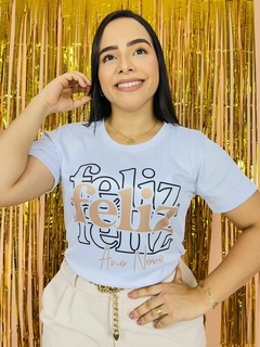 T-shirt Ribana Canelada Feliz feliz feliz ano novo - Fabi T-shirts