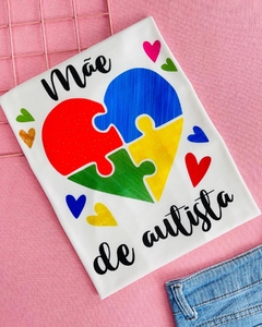 T-shirt ribana canelada Mãe de Autista
