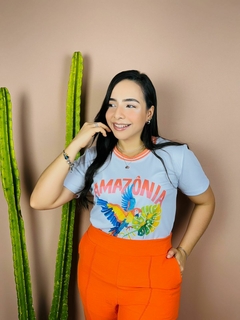 T-SHIRT CANELADA AMAZÔNICA - BRANCA