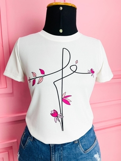 T-shirt Ribana Canelada Fé - comprar online