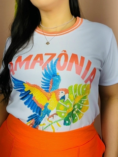 T-SHIRT CANELADA AMAZÔNICA - BRANCA - comprar online