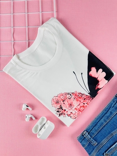 T-shirt ribana canelada Borboleta - comprar online