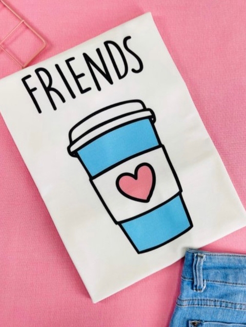 T-shirt ribana canelada FRIENDS refrigerante