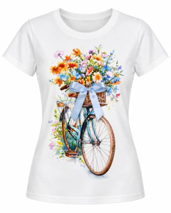 T-SHIRT SUEDE - BICICLETA LAÇO AZUL