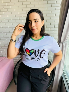 T-SHIRT CANELADA LOVE AUTISMO - comprar online