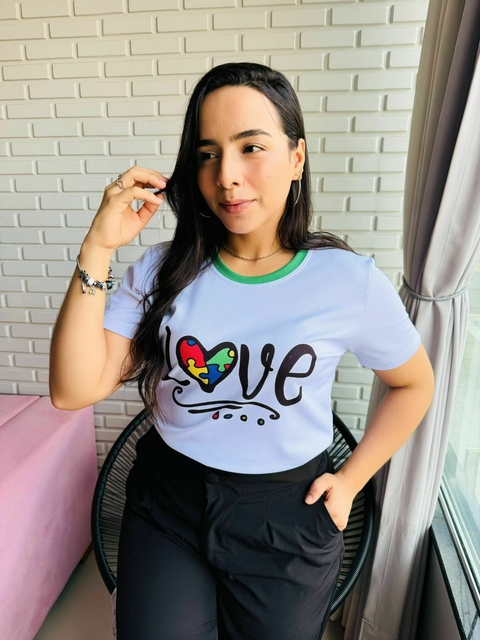 T-SHIRT CANELADA LOVE AUTISMO - comprar online