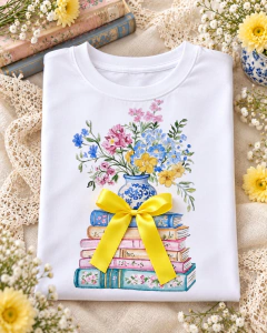 T-SHIRT SUEDE - LIVROS LAÇO - Fabi T-shirts