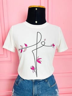 T-shirt Ribana Canelada Fé
