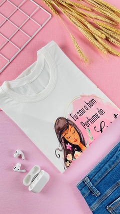 T-shirt ribana canelada Eu sou o bom perfume de Cristo - comprar online