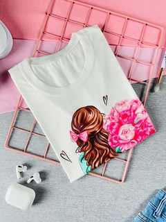 T-shirt ribana canelada rosas e bike - comprar online