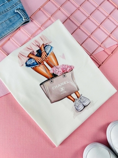 T-shirt ribana canelada Girl Chanel Paris