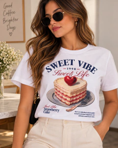 T-SHIRT SUEDE - SWEET CAKE na internet