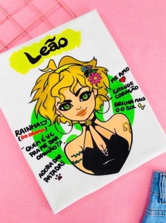 T-shirt ribana canelada Signo Leão