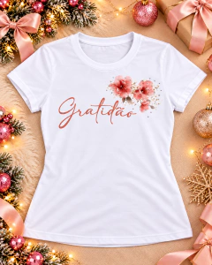 T-SHIRT SUEDE - GRATIDÃO - Fabi T-shirts