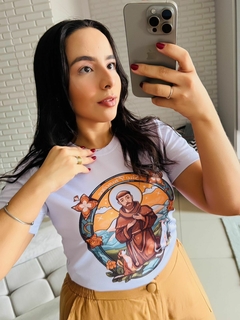 T-SHIRT CANELADA SÃO FRANCISCO DE ASSIS - Fabi T-shirts