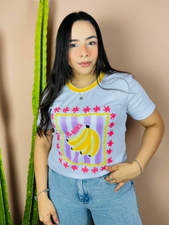 T-SHIRT CANELADA BANANA - BRANCA - Fabi T-shirts
