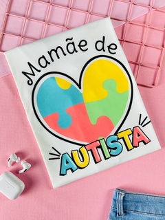 T-shirt ribana canelada Mamãe de autista