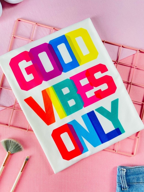 T-shirt ribana canelada Good Vibes Only