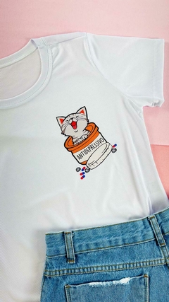T-shirt Canelada Antidepressivo gatinho na internet
