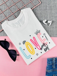 T-shirt ribana canelada Love every day