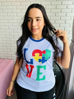 T-SHIRT CANELADA LOVE AMOR AUTISMO na internet