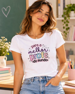 T-SHIRT SUEDE - PARA A MELHOR PROFE DO MUNDO - comprar online