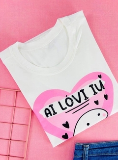T-shirt ribana canelada Flork: Ai lóvi iu - comprar online