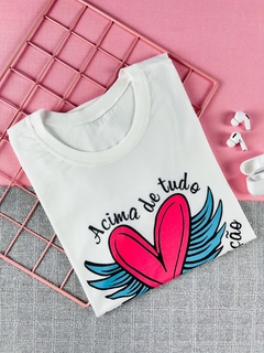 T-shirt ribana canelada Acima de tudo, guarde o seu coração. - comprar online