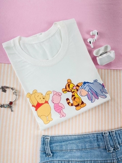 T-shirt ribana canelada Turma do ursinho Pooh