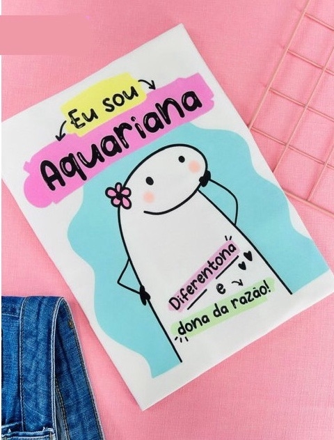 T-shirt ribana canelada Flork Signo Aquário