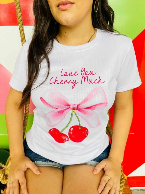 T-shirt Canelada Love you cherry much (te amo muito cereja)