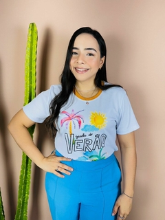Imagem do T-SHIRT CANELADA GAROTA DO VERÃO - BRANCA
