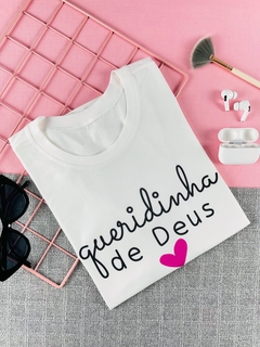 T-shirt ribana canelada Queridinha de Deus - comprar online
