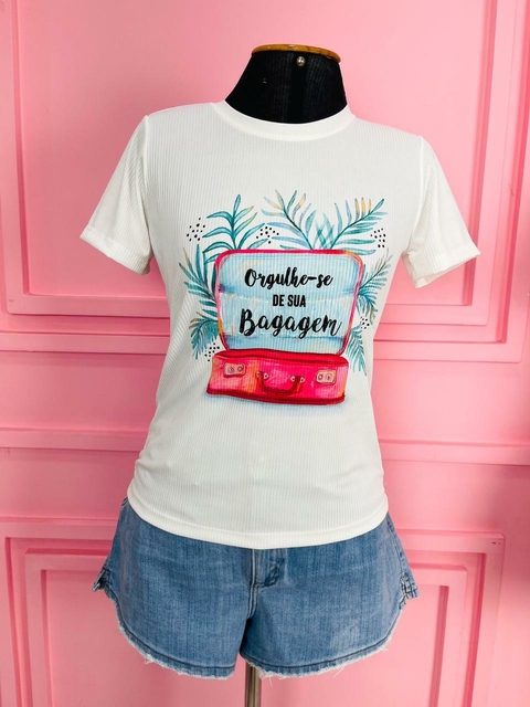 T-shirt Ribana Canelada Orgulhe-se da sua bagagem
