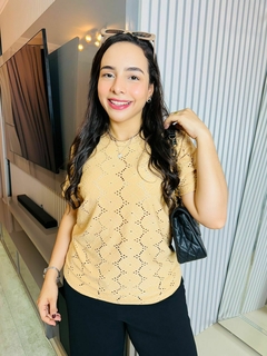 T-SHIRT MALHA LAISE - CREME BRÛLÉE