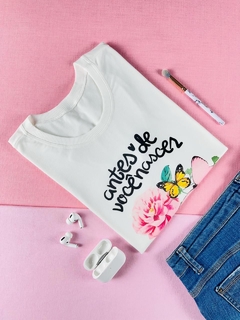 T-shirt ribana canelada Antes de você nascer eu te escolhi! - comprar online
