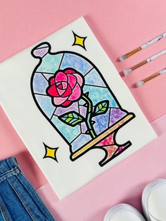 T-shirt ribana canelada Rosa