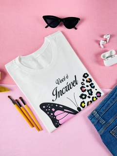 T-shirt ribana canelada Você é incrível, acredite em você - comprar online